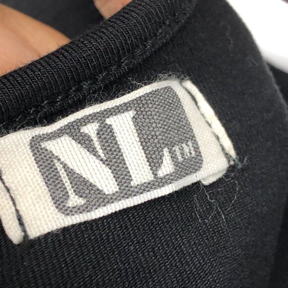 NL Black Long Sleeve Bodycon Scooped Round Neck Mini Dress perfect LBD - Picture 5 of 16